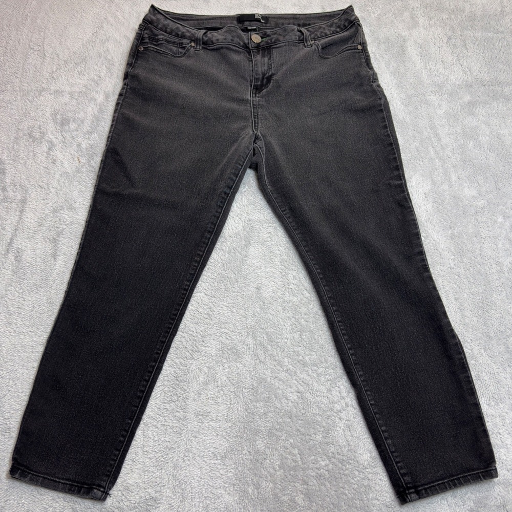 1822 Denim Skinny Jeans Womens Size 14P 32/24 Black Faded Stretch Denim Pants